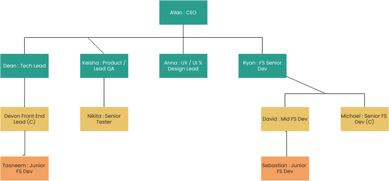 Zlto Tech Organogram | Visual Paradigm User-Contributed Diagrams / Designs